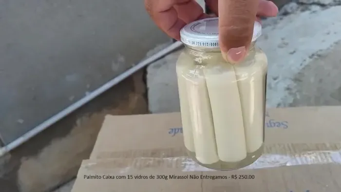 Palmito Açai Caixa com 15 vidros de 300g Mirassol Não Entregamos