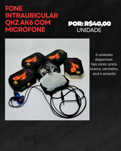 QKZ AK6 fone intra-auricular