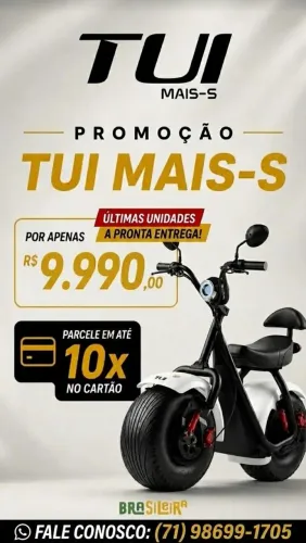 Scooter Elétrica TUI MAIS-S Inédita - Últimas Unidades a Pronta Entrega!