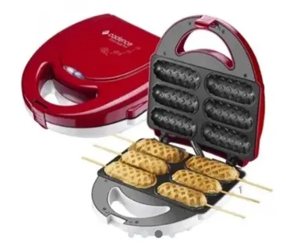 Crepeira E Hot Dog Cadence elétrica antiaderente vermelha - 220V