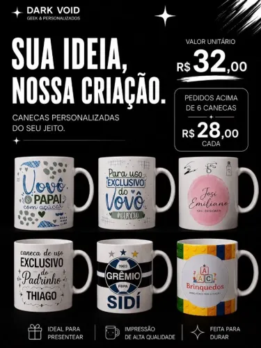 Camisetas e Canecas personalizadas