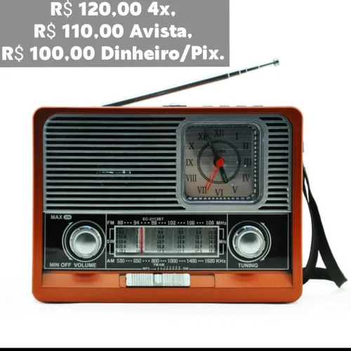 Rádio Retro Bluetooth/USB/FM, Marília SP.