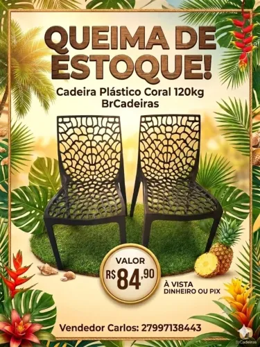 CADEIRA PLÁSTICO CORAL 120KG