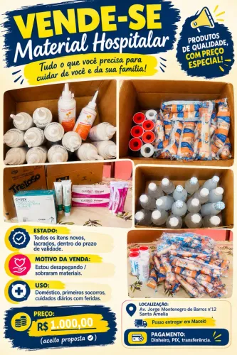 KIT COMPLETO MATERIAIS PARA CURATIVOS ? HOSPITALAR ? TODOS NOVOS E LACRADOS