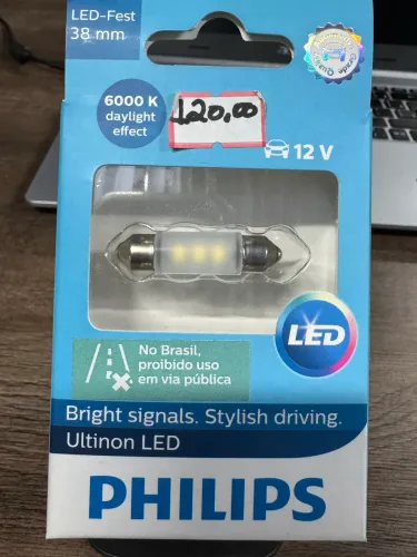 Lâmpada Led torpedo 38mm original Philips na embalagem e na oferta só 50,00