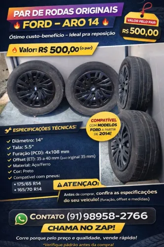 Vendo Par de Rodas de Ferro aro 14 (FORD)