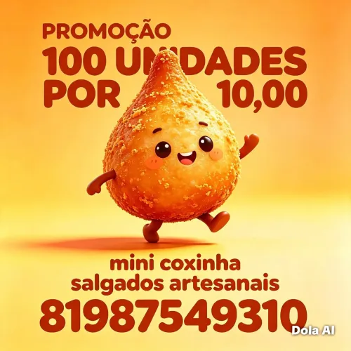 100 por 10 reais Mine Salgados para Festa, Revenda e Eventos