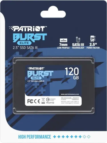 SSD Patriot Burst Elite 120GB, Lacrado 2.5 Pol, SATA III, Leitura 450MB/s E Gravação 320MB