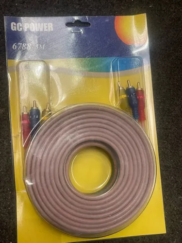 Cabo de Áudio e Vídeo 3 RCA Macho x 3 RCA Macho (5 Metros) da marca GC POWER