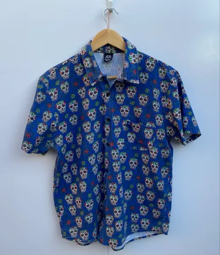 Camisa Oakley Caveiras Azul - M