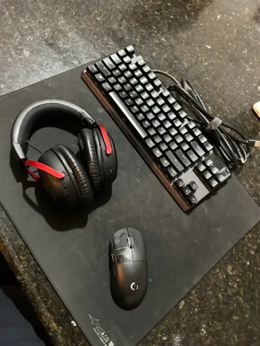 Kit gamer profissional: teclado, mause, mausepad e fone