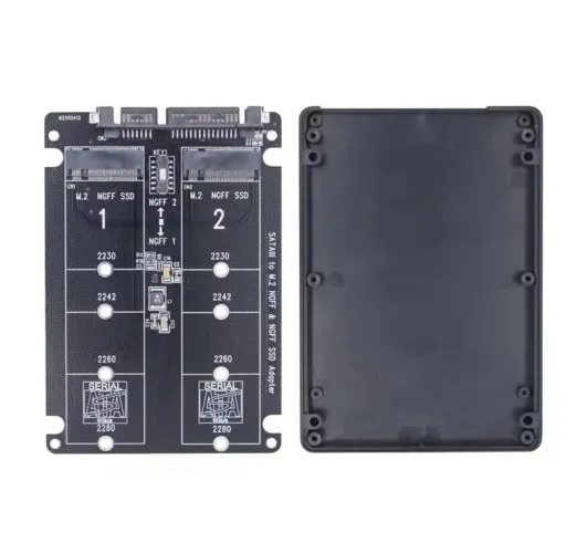 Adaptador Duplo M.2 SATA para SATA 3.0 6Gbps NGFF Chave B - Não NVMe