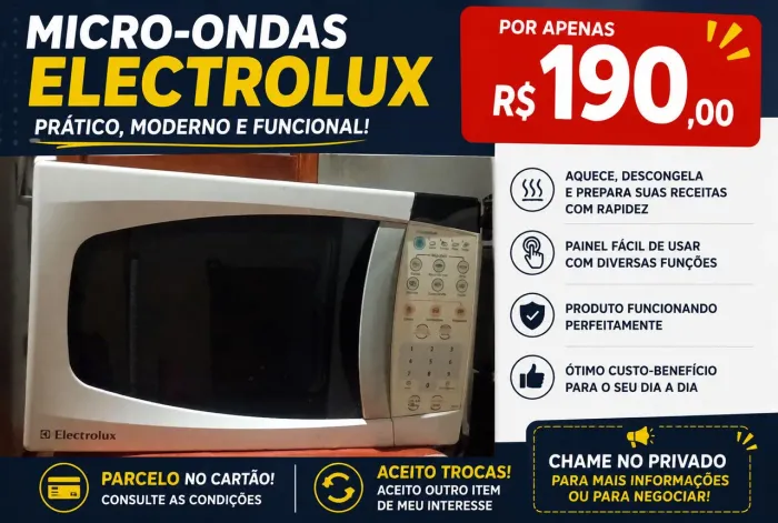 ? MICRO-ONDAS ELECTROLUX - R$ 190,00 ?