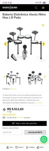 VENDO BATERIA ELETRONICA ALESIS - PERFEITO ESTADO!!!