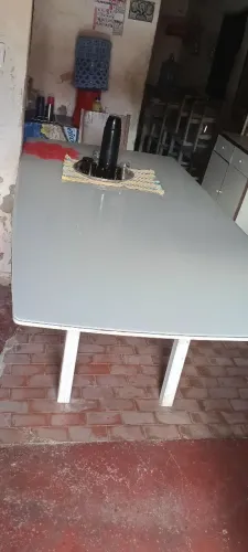 Mesa de jantar 2.20×1.20 tampo com vidro laqueado