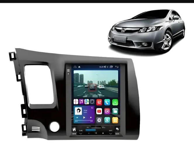 Kit Multimidia Civic G8 2007/11 Tesla Android Carplay 4/64gb