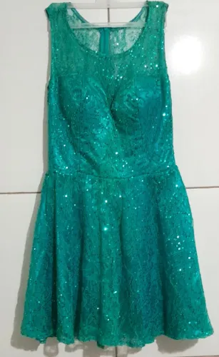 Desapega vestido de festa bordado com paetê