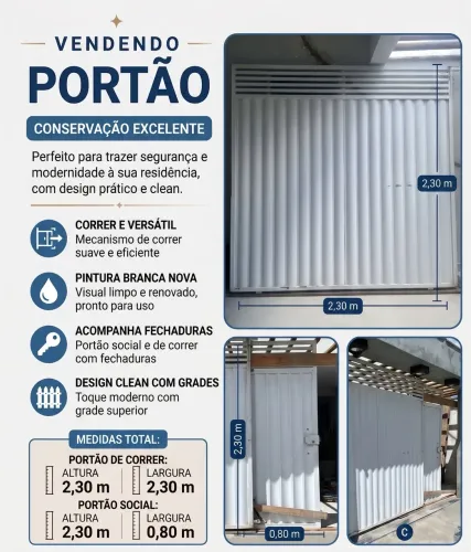 Portão de correr + social 