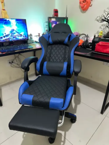 Cadeira gamer apoio para pé com massageador (NOVA)