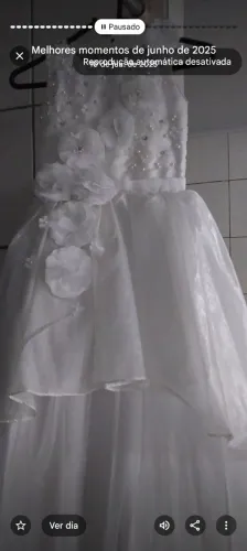Vestido infantil branco para festa,batizado e ou daminha- Excelente estado.e