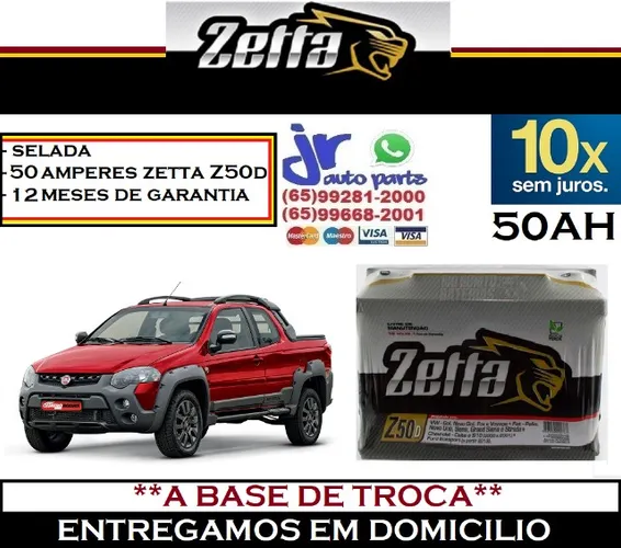 Bateria Automotiva 50AH Zetta 12v Estrada Adventure