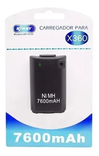 Bateria Carregador Controle Xbox 360 7600 M.a.h knup Kp-5124