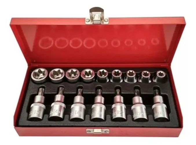 Jogo Soquetes Torx 16 Peças Com Maleta Lotus