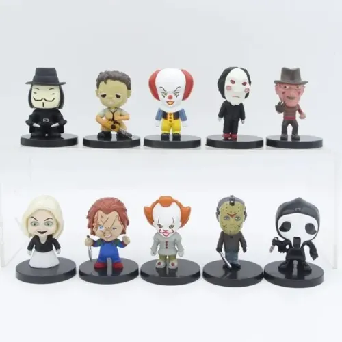 Bonecos Jadson Billy Saw Freddy Chucky V Pânico It Massacre da Serra Eletrica 10pcs