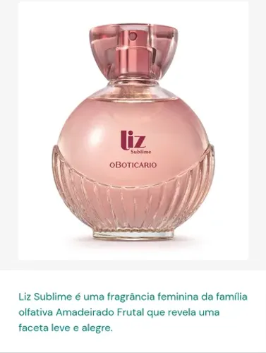 Perfume Liz Sublime Boticário Lacrado