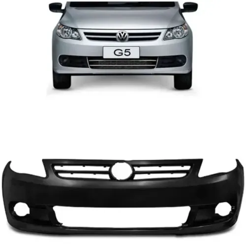 Parachoque Volkswagen Gol G5 2009 à 2013 - Furo Farol Auxiliar - Preto Liso - Lumax