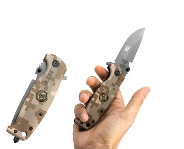Faca Canivete tatico camuflado caça e pesca Luatek SLK-D21