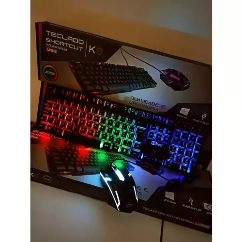 Teclado e Mouse Gamer com Iluminação RGB - K8