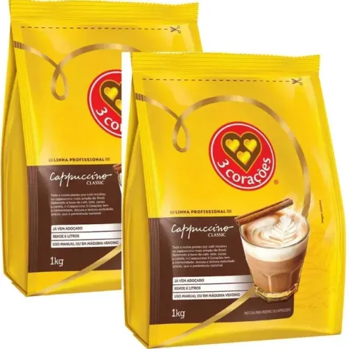 Café Cappuccino 3 Corações Clássico 1 Kg