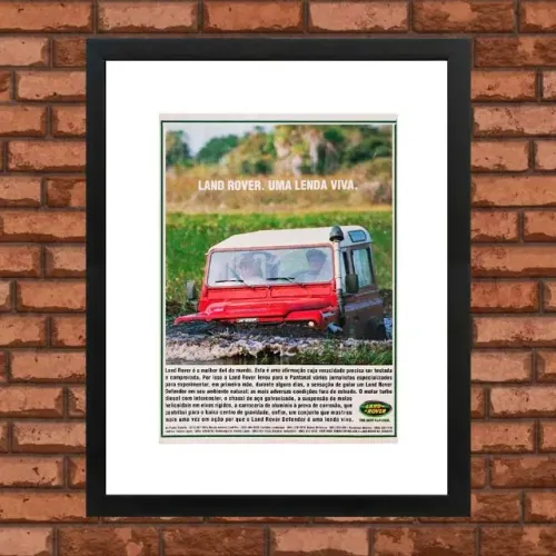 Land Rover Defender 1996 - Quadro decorativo com propaganda original de revista