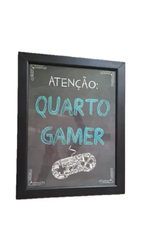 Quadro Decorativo Quarto Gamer - Atenção: Quarto Gamer