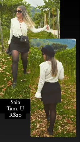 Saia Preta - Tamanho Único