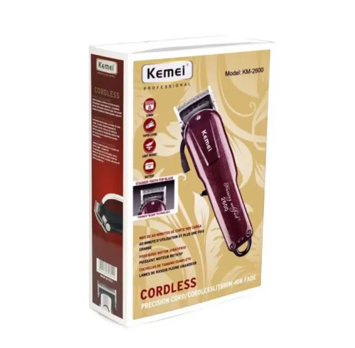 Máquina de Cortar Cabelo Kemei KM-2600 - Cordless - Nova