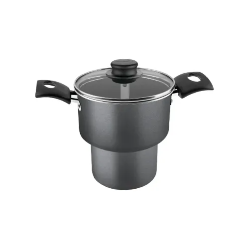 Cuscuzeira Tramontina Turim 14cm cinza tampa vidro aluminio antiaderente 20268614