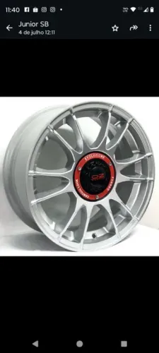 Roda aro 15 Scorro S251 Prata com calota central vermelha Oz multi furos jogo novo