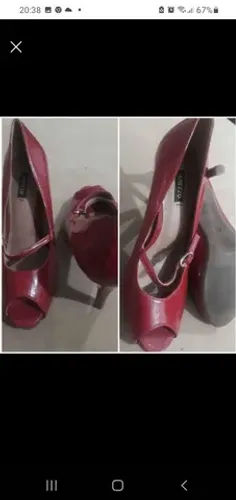 Sapato arezzo em verniz Peep toe tam 35