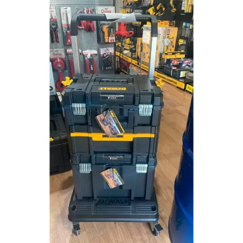 Kit Carrinho com Caixa Profunda e Organizador e Maleta Tstak DeWalt