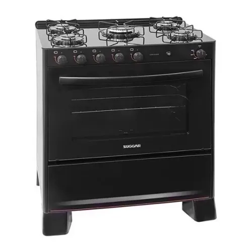 Fogão Suggar Cook Glass 5 bocas preto