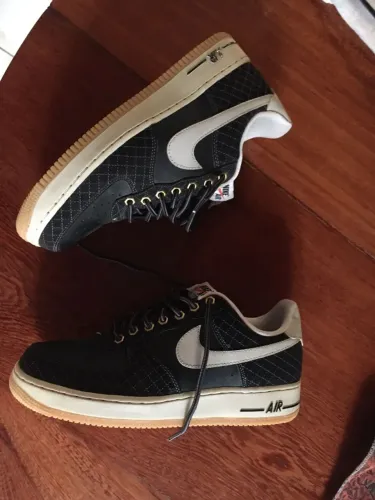 Nike Air Forcer 1 - Black Bone Gun - Black Checkered