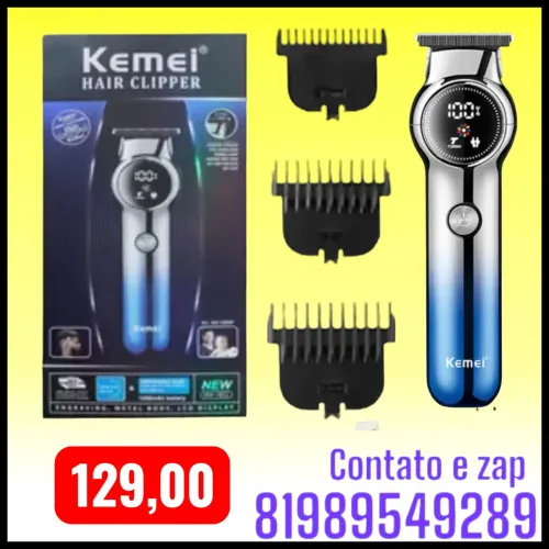 máquina de cortar cabelo e barba profissional Kemei KM-1852