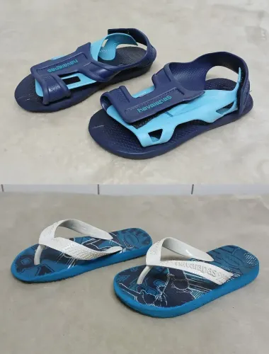 Kit Chinelo e Sandália Infantil Havaianas Kids Original Papete<br>