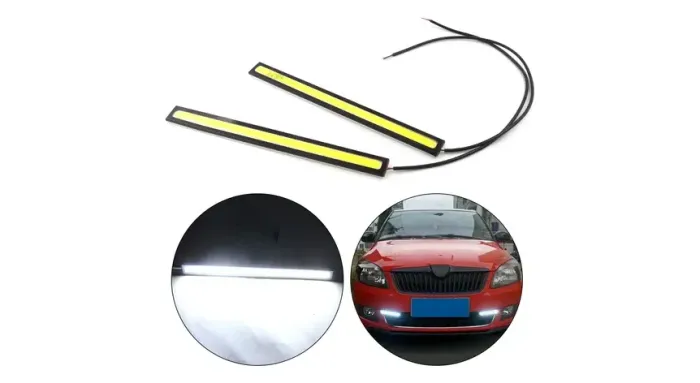 kit Barra Luz  Diurna Led DRL Automotivo 17c Branco para Parachoque / Luz de Placa 10w