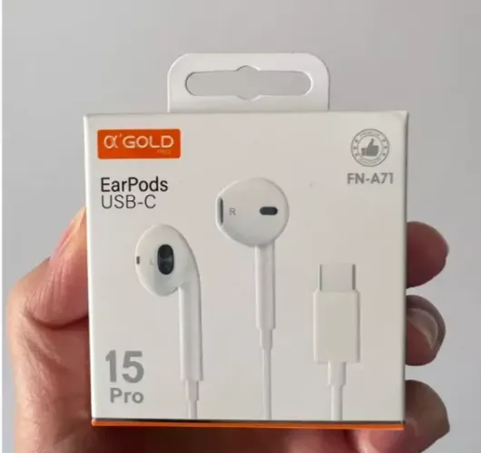 FONE DE OUVIDO EARPODS USB-C 15 PRO AGOLD FN-A71