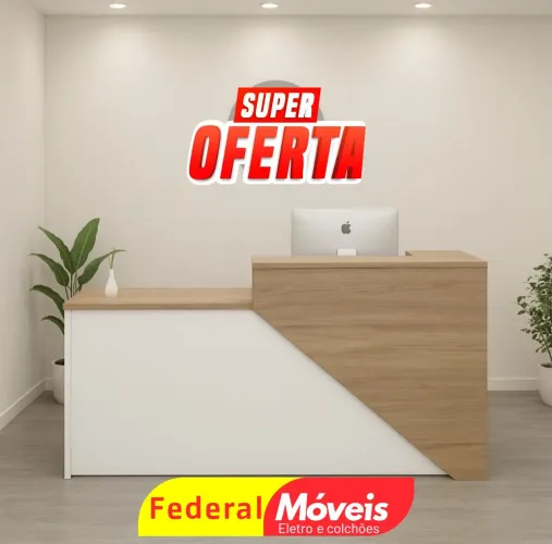 Balcão de Atendimento 0,93x1,71x0,61 - Ideal para recepção e escritório!