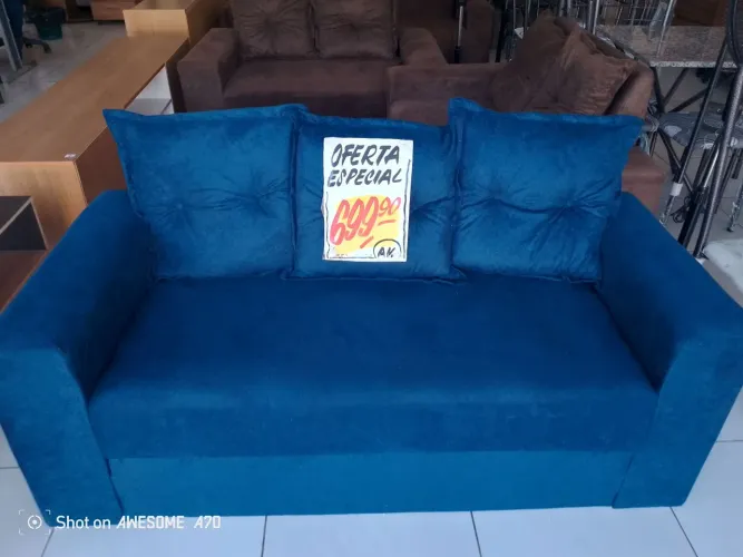 Sofá 3 lugares com almofada moderno cabe em qual quer ambiente entrega grátis