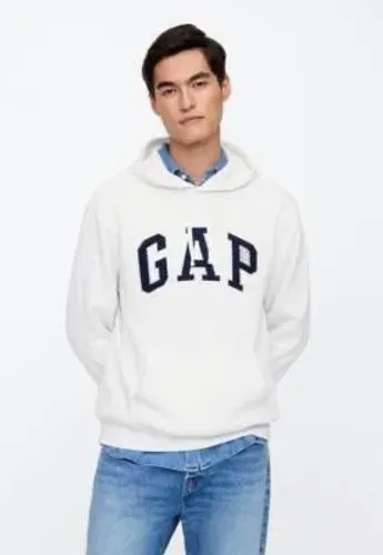 Blusa de Moletom Fechada GAP com Capuz Branca